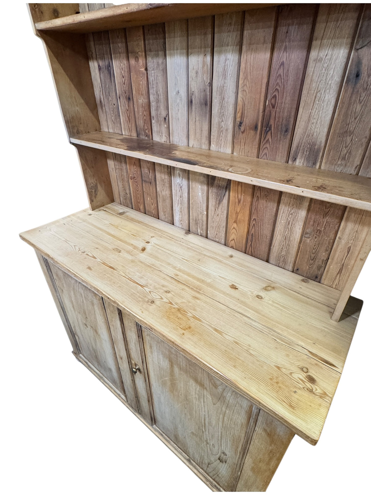 Late 19th Century Pine Kitchen Dresser with Open Shelving